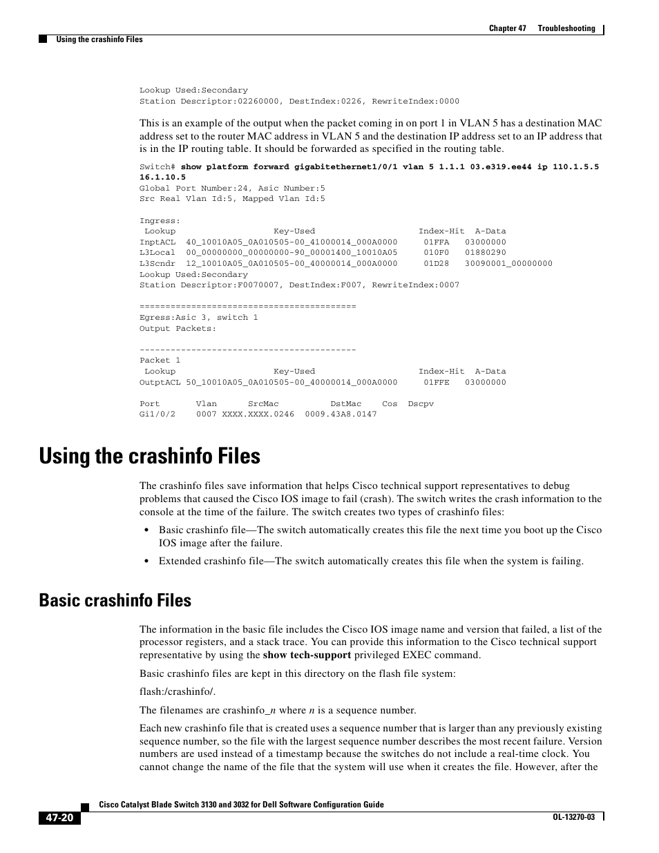 Using the crashinfo files, Basic crashinfo files | Dell POWEREDGE M1000E User Manual | Page 1192 / 1316