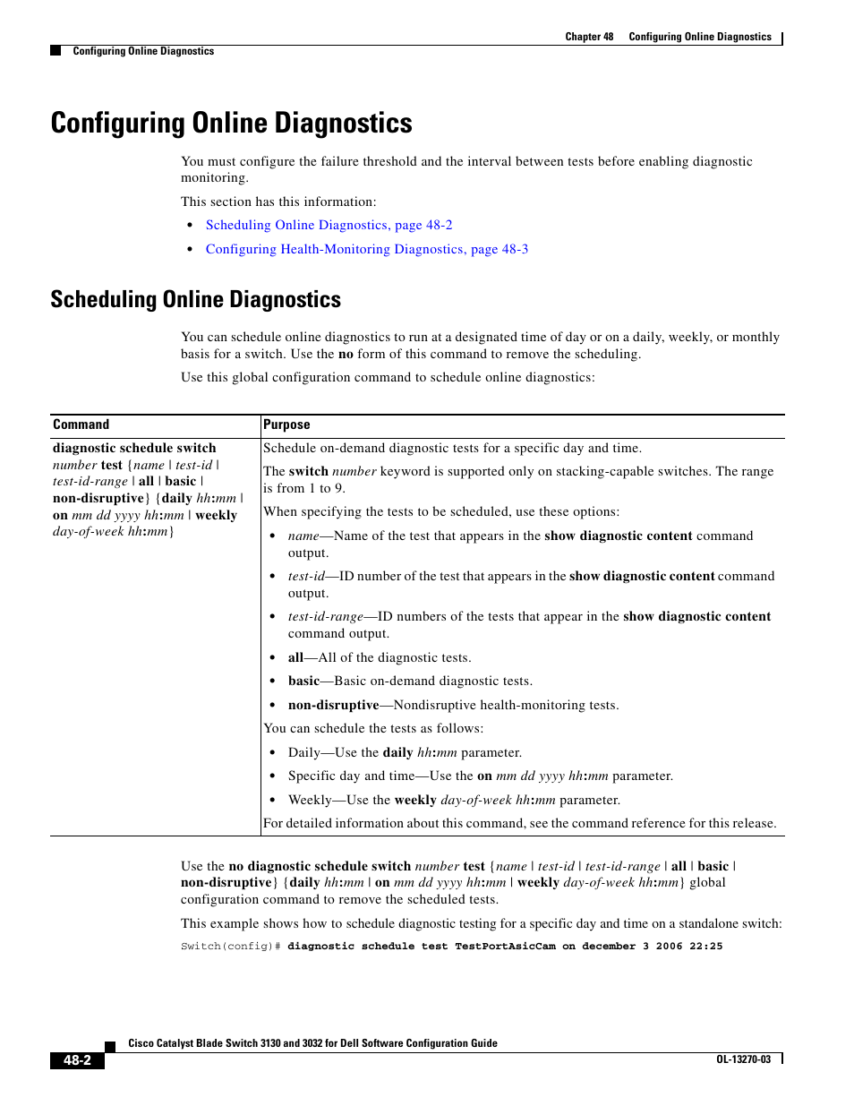 Configuring online diagnostics, Scheduling online diagnostics | Dell POWEREDGE M1000E User Manual | Page 1198 / 1316