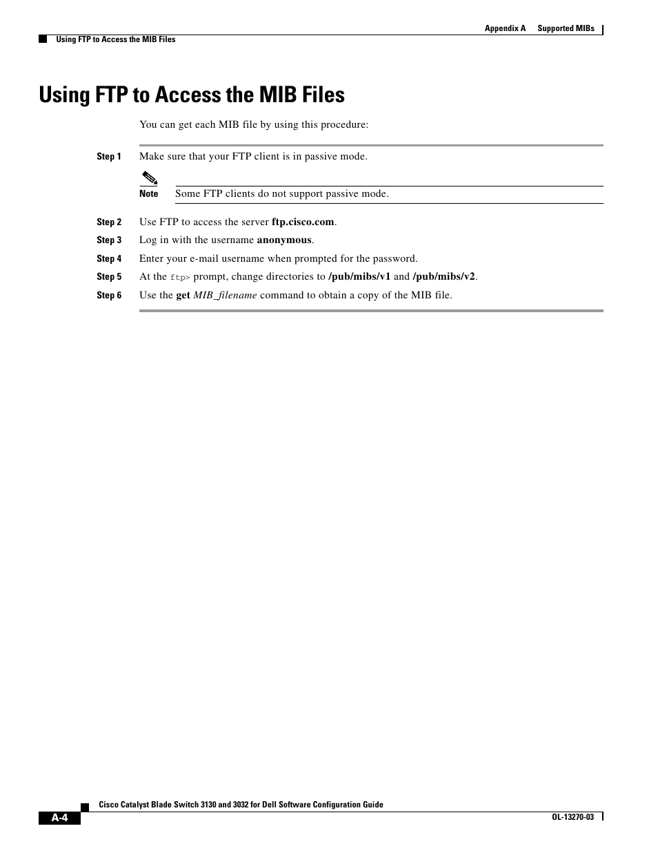 Using ftp to access the mib files | Dell POWEREDGE M1000E User Manual | Page 1206 / 1316