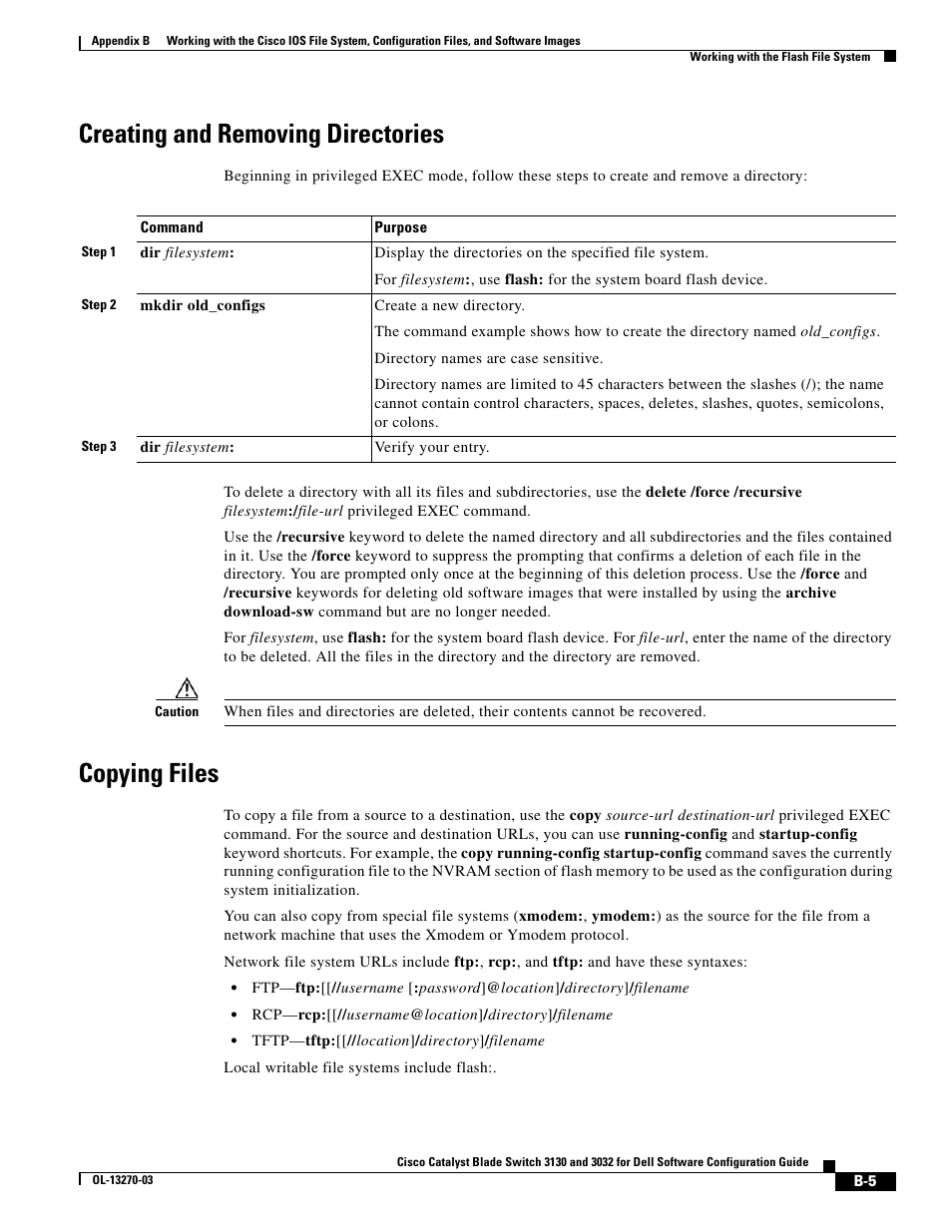 Creating and removing directories, Copying files | Dell POWEREDGE M1000E User Manual | Page 1211 / 1316