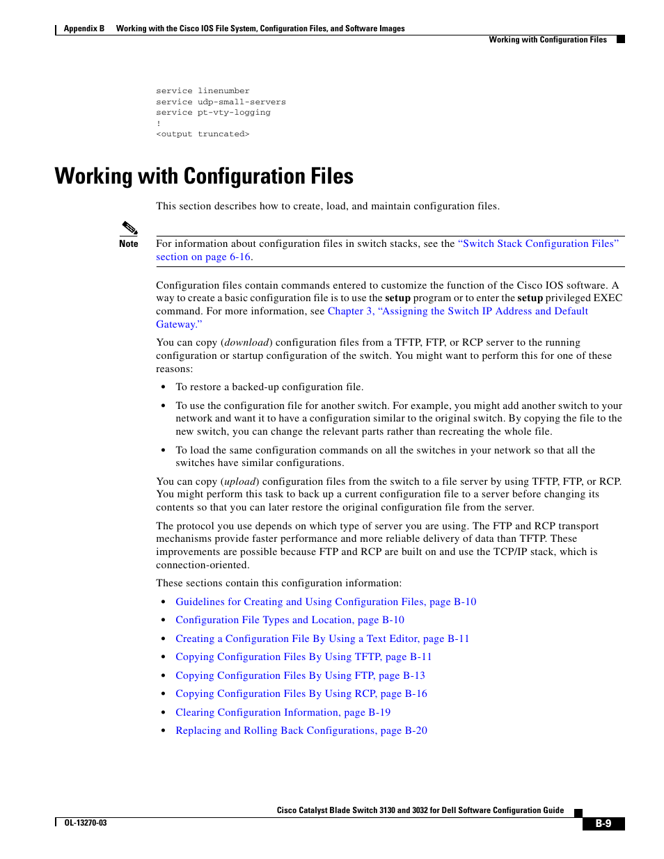 Working with configuration files, Working with | Dell POWEREDGE M1000E User Manual | Page 1215 / 1316