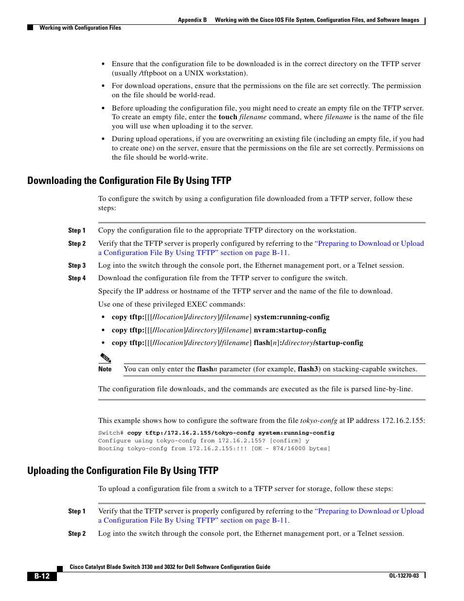 Downloading the configuration file by using tftp, Uploading the configuration file by using tftp | Dell POWEREDGE M1000E User Manual | Page 1218 / 1316