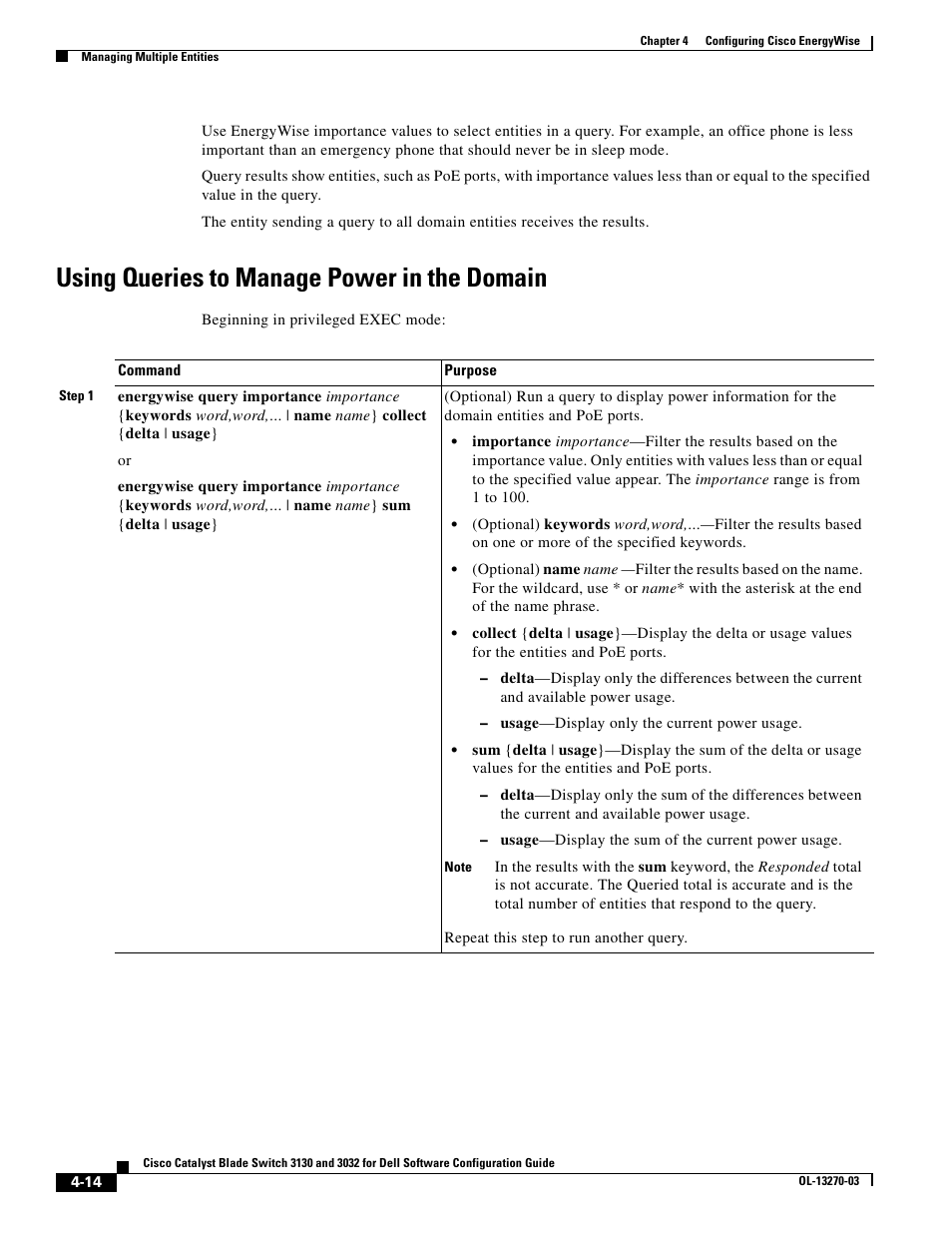 Using queries to manage power in the domain | Dell POWEREDGE M1000E User Manual | Page 122 / 1316