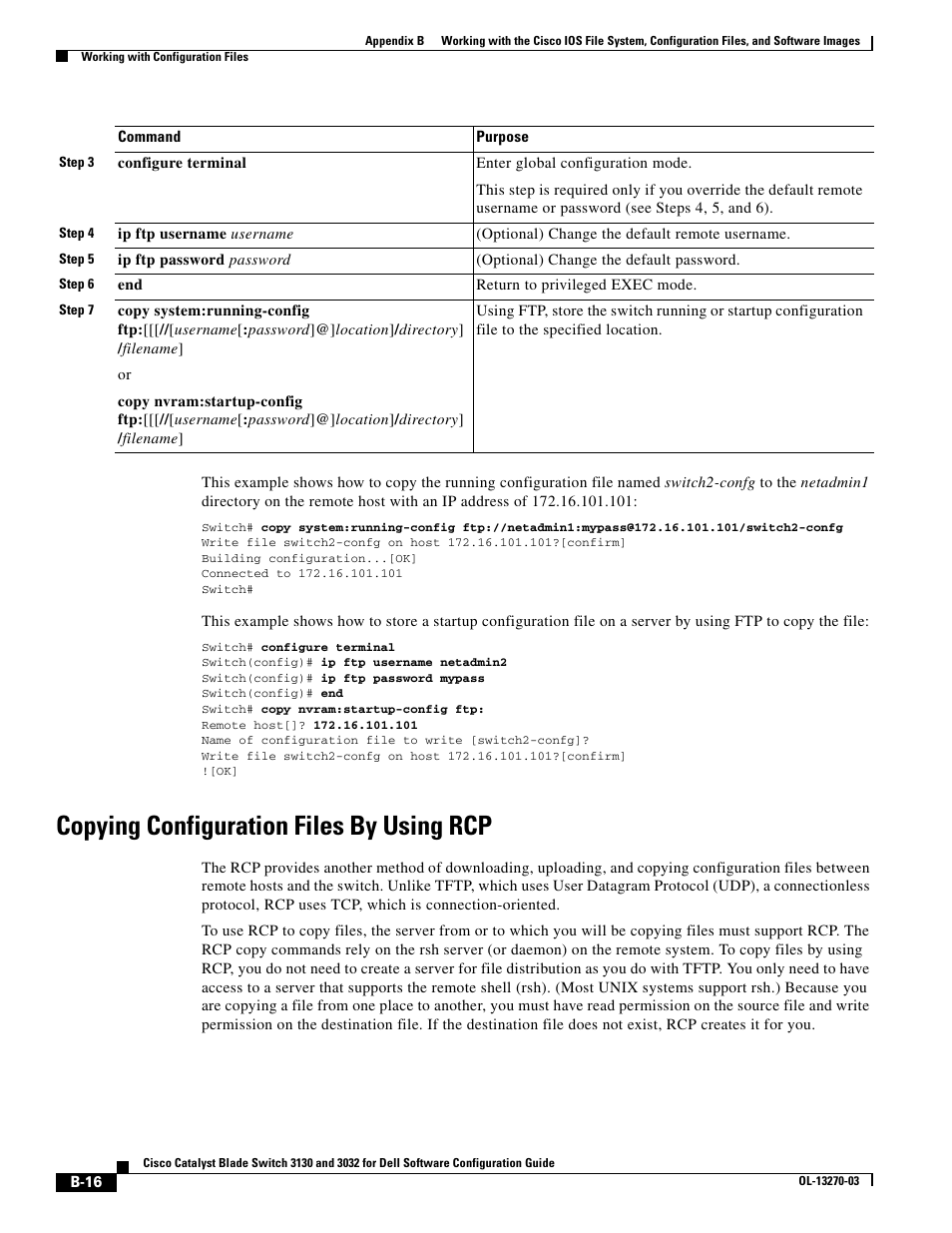 Copying configuration files by using rcp | Dell POWEREDGE M1000E User Manual | Page 1222 / 1316