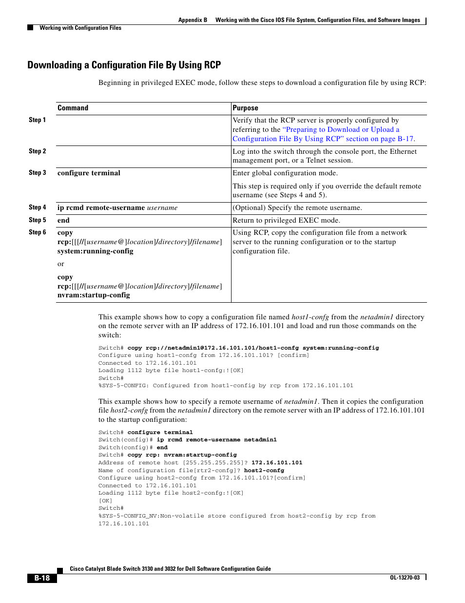 Downloading a configuration file by using rcp | Dell POWEREDGE M1000E User Manual | Page 1224 / 1316