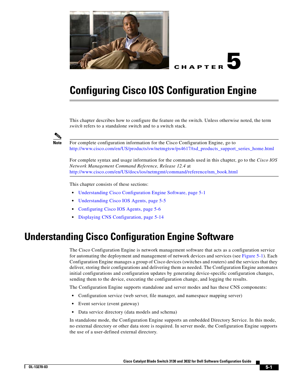 Configuring cisco ios configuration engine, Understanding cisco configuration engine software, C h a p t e r | Dell POWEREDGE M1000E User Manual | Page 129 / 1316