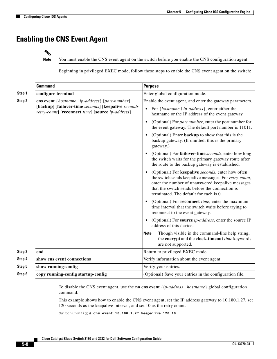 Enabling the cns event agent | Dell POWEREDGE M1000E User Manual | Page 136 / 1316