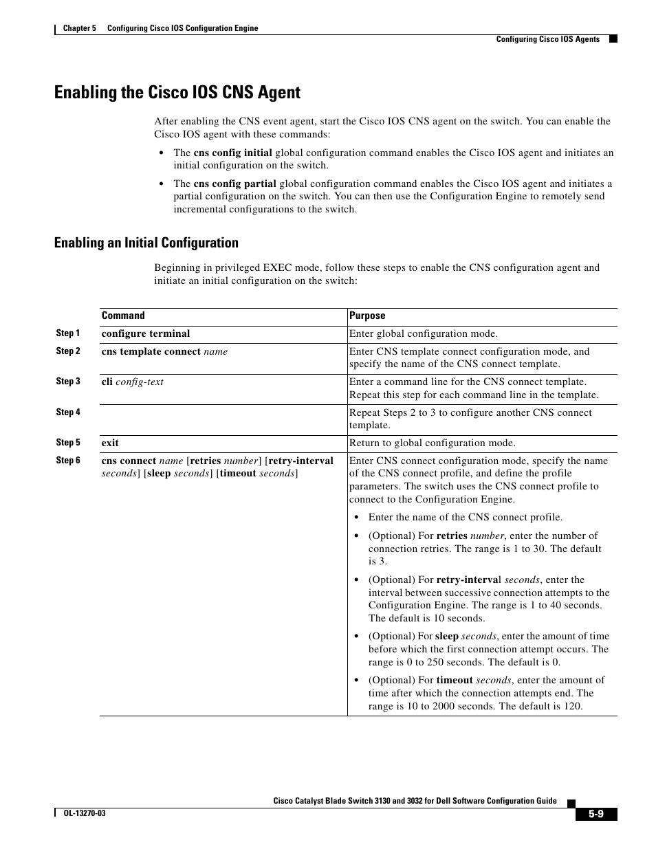 Enabling the cisco ios cns agent, Enabling an initial configuration | Dell POWEREDGE M1000E User Manual | Page 137 / 1316