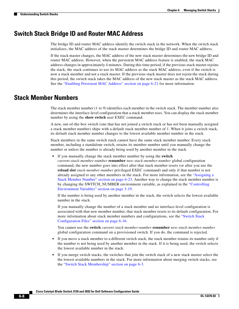 Switch stack bridge id and router mac address, Stack member numbers | Dell POWEREDGE M1000E User Manual | Page 150 / 1316