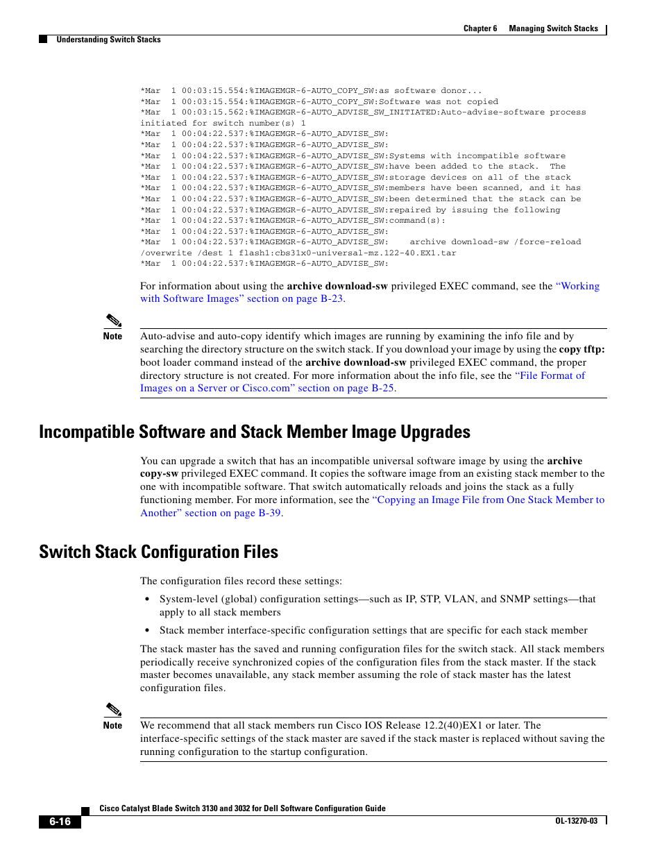 Switch stack configuration files, For infor, Switch stack | Dell POWEREDGE M1000E User Manual | Page 158 / 1316