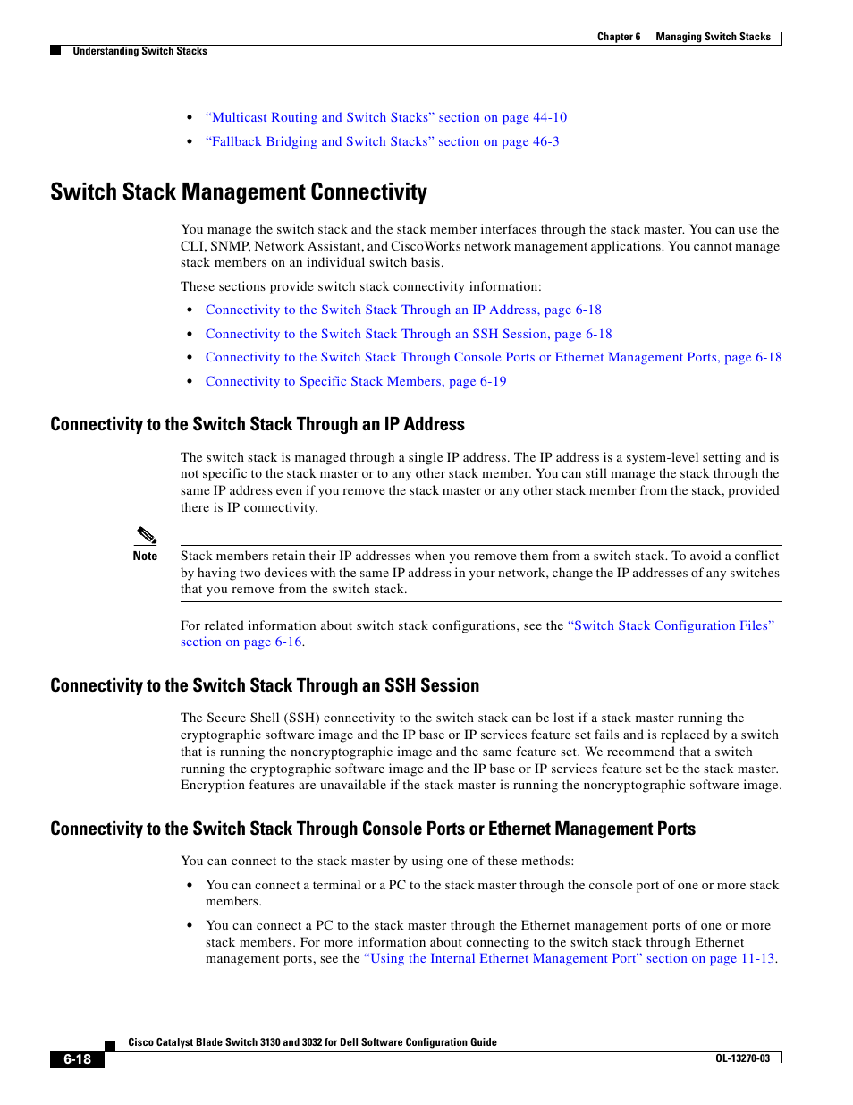 Switch stack management connectivity | Dell POWEREDGE M1000E User Manual | Page 160 / 1316