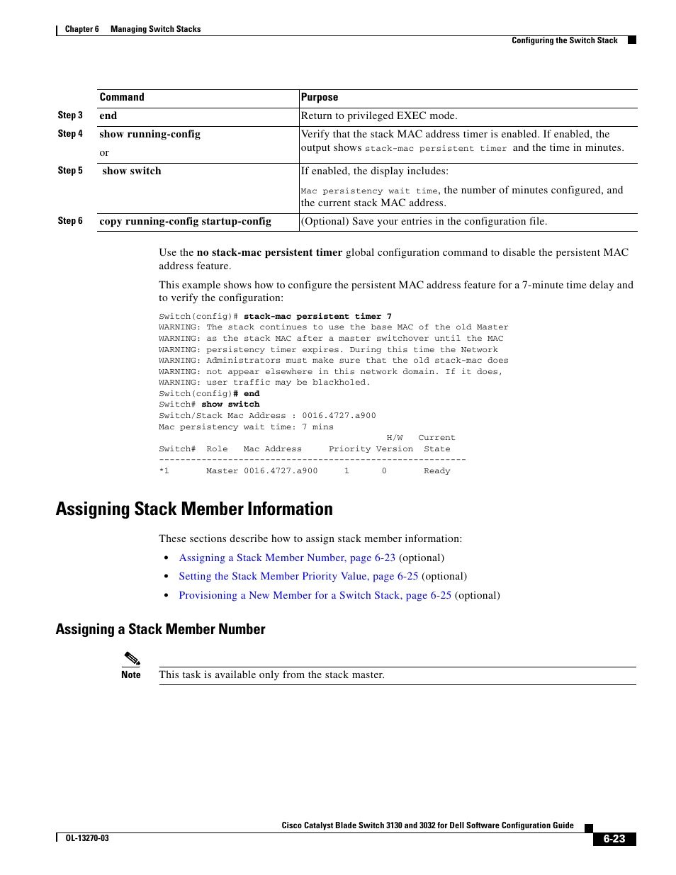 Assigning stack member information, Assigning a stack member number, Assigning a | Dell POWEREDGE M1000E User Manual | Page 165 / 1316