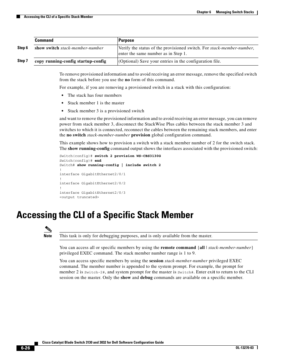 Accessing the cli of a specific stack member | Dell POWEREDGE M1000E User Manual | Page 168 / 1316