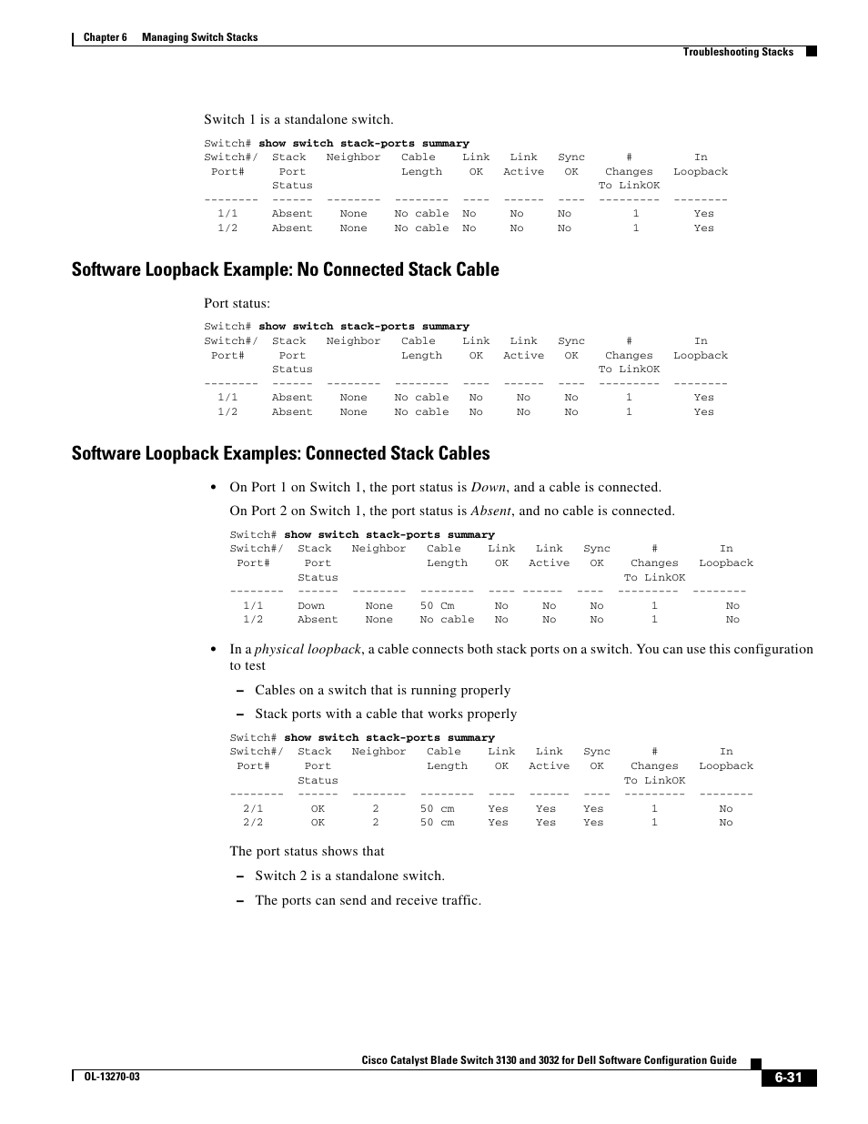 Software loopback examples: connected stack cables | Dell POWEREDGE M1000E User Manual | Page 173 / 1316