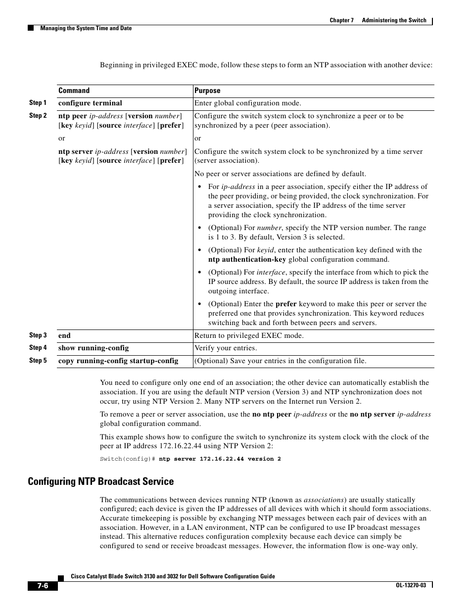 Configuring ntp broadcast service | Dell POWEREDGE M1000E User Manual | Page 182 / 1316