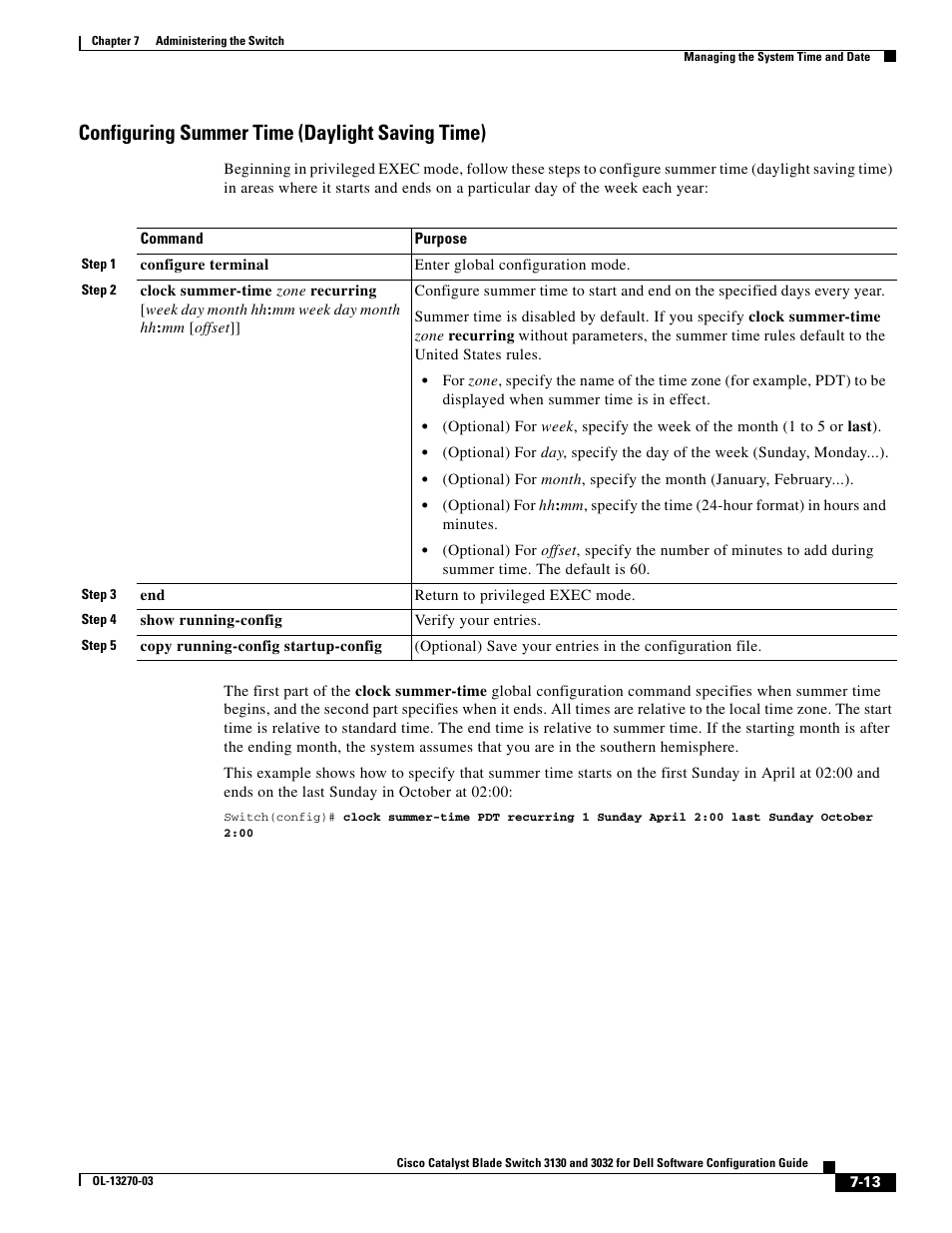 Configuring summer time (daylight saving time) | Dell POWEREDGE M1000E User Manual | Page 189 / 1316