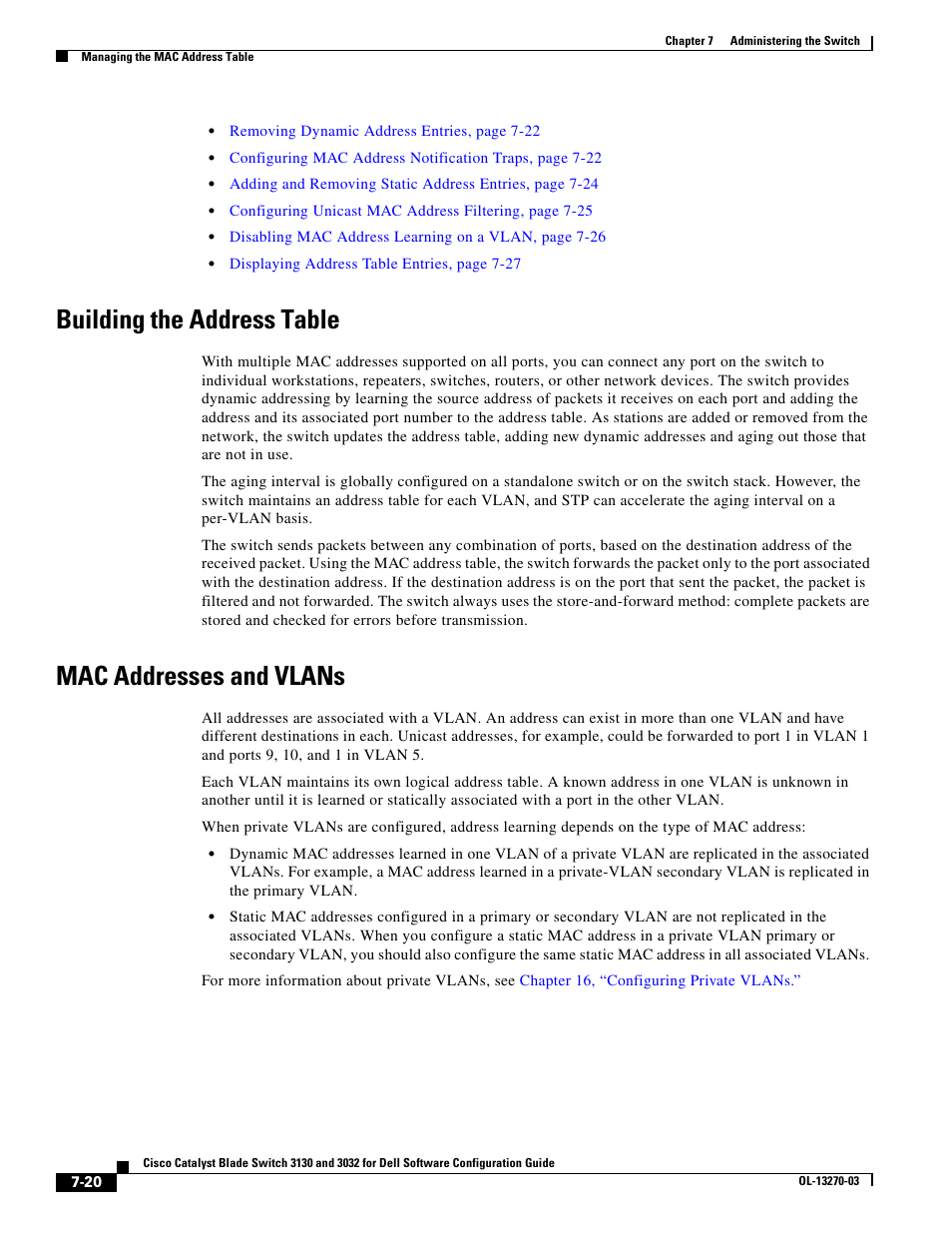 Building the address table, Mac addresses and vlans | Dell POWEREDGE M1000E User Manual | Page 196 / 1316