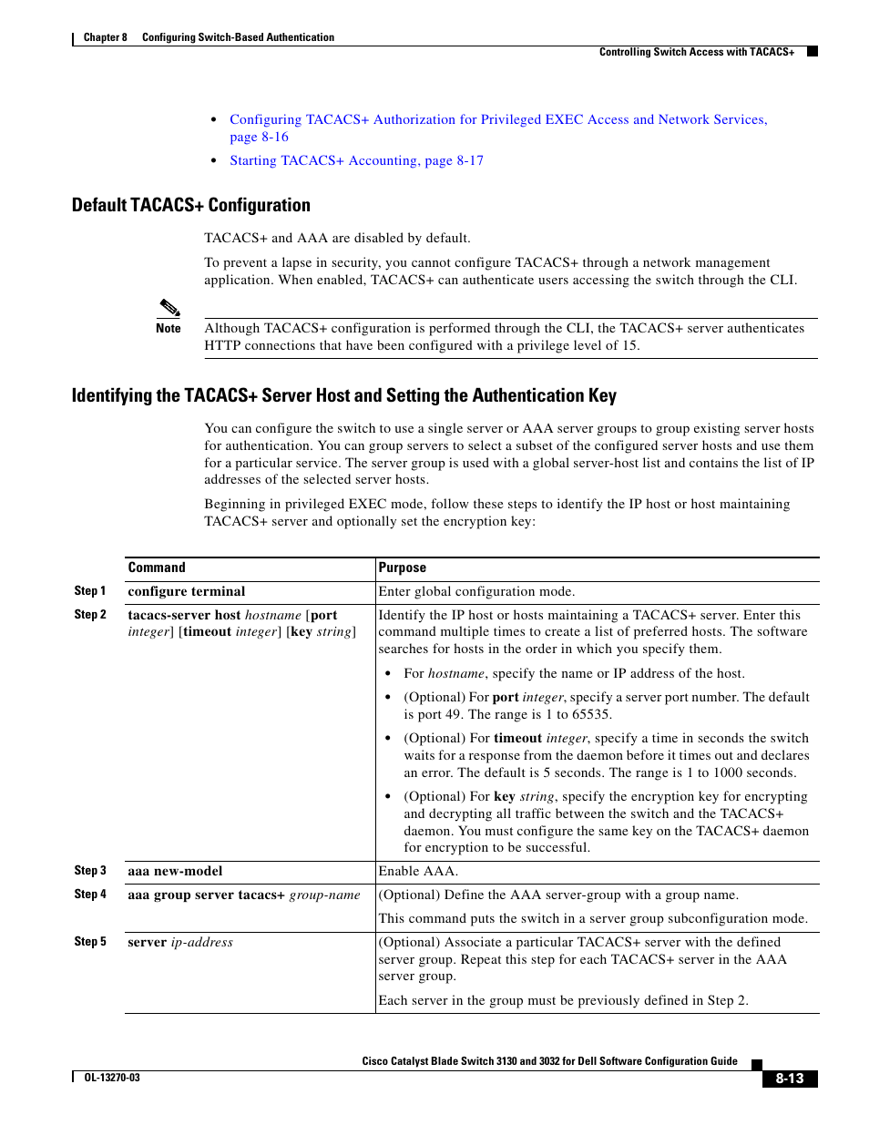 Default tacacs+ configuration | Dell POWEREDGE M1000E User Manual | Page 217 / 1316