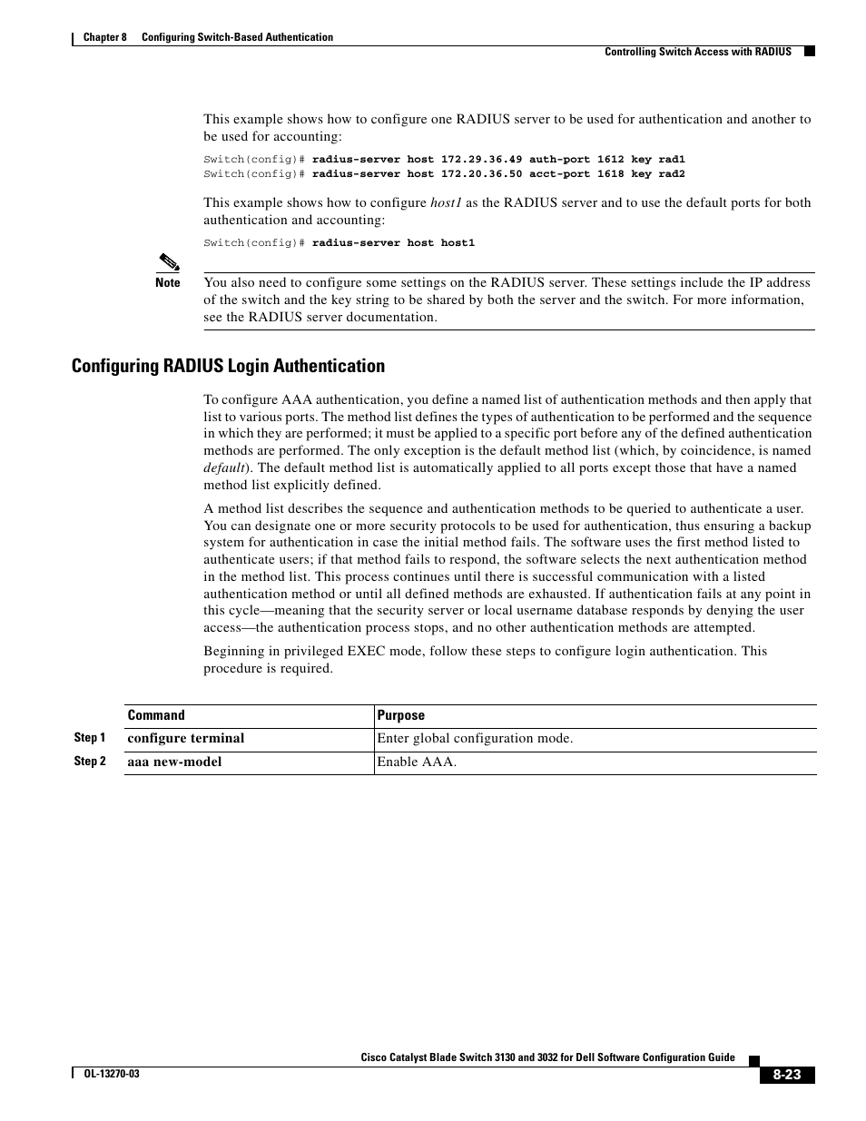 Configuring radius login authentication, Requi | Dell POWEREDGE M1000E User Manual | Page 227 / 1316