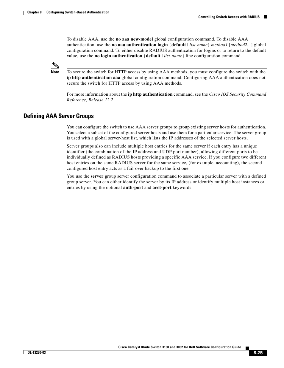 Defining aaa server groups | Dell POWEREDGE M1000E User Manual | Page 229 / 1316