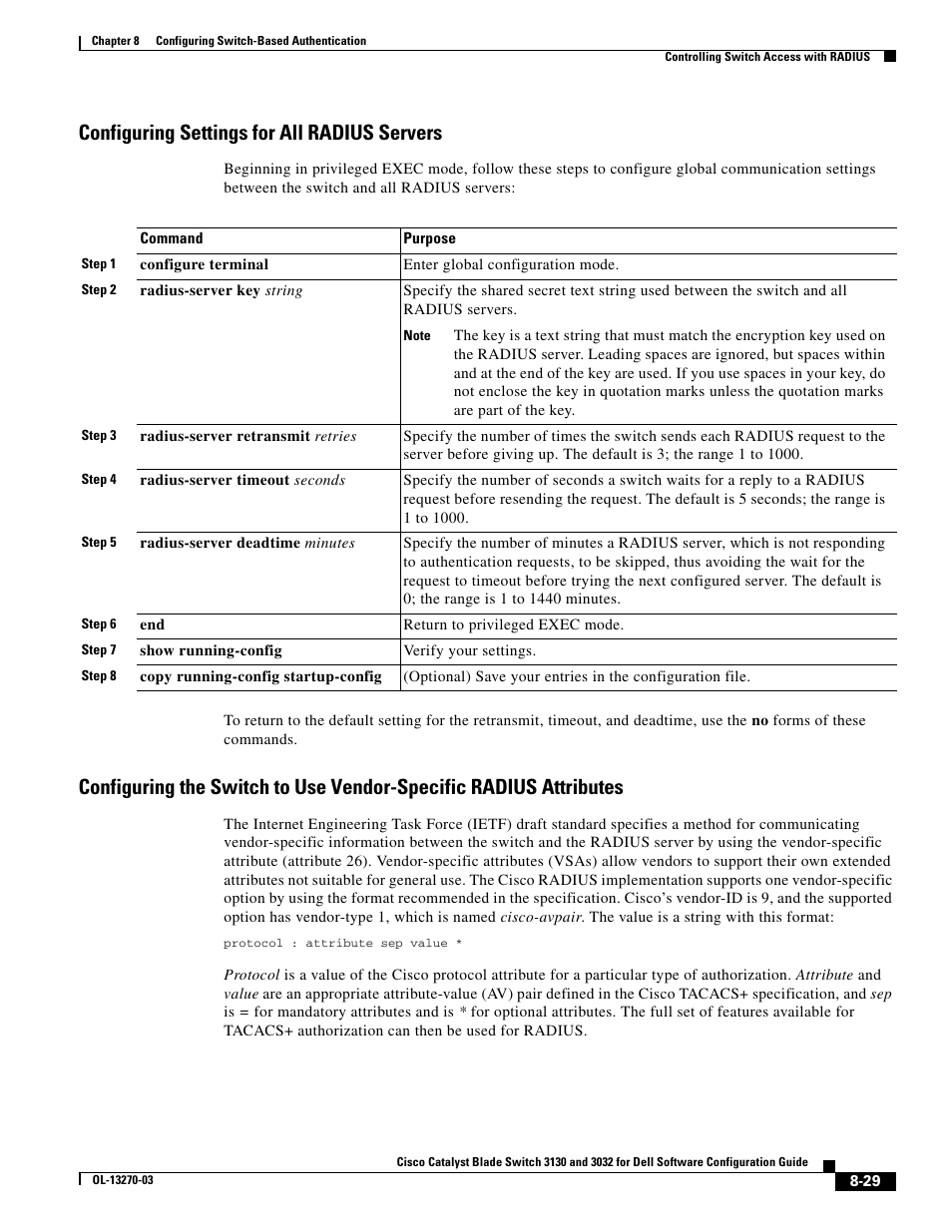 Configuring settings for all radius servers | Dell POWEREDGE M1000E User Manual | Page 233 / 1316