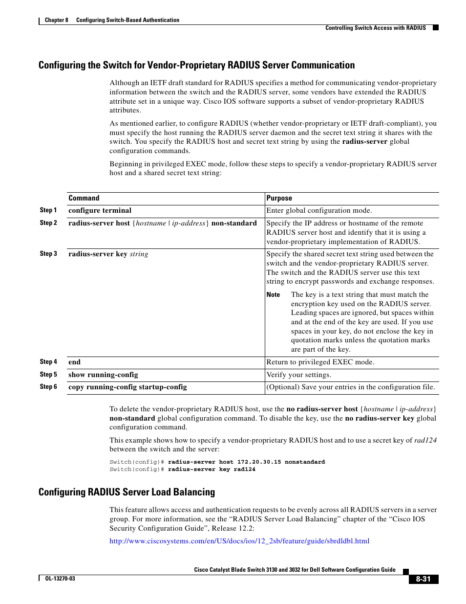 Configuring radius server load balancing | Dell POWEREDGE M1000E User Manual | Page 235 / 1316