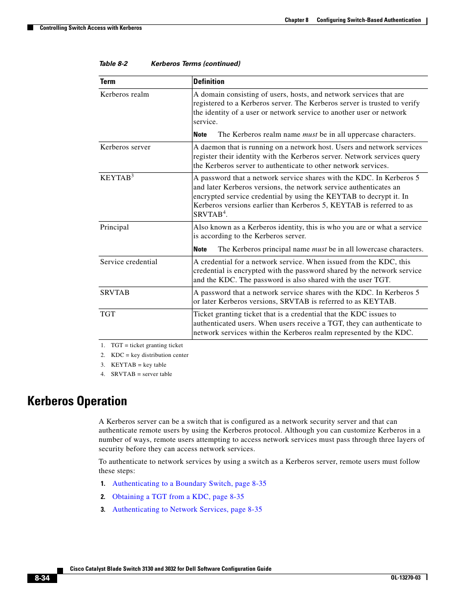 Kerberos operation | Dell POWEREDGE M1000E User Manual | Page 238 / 1316