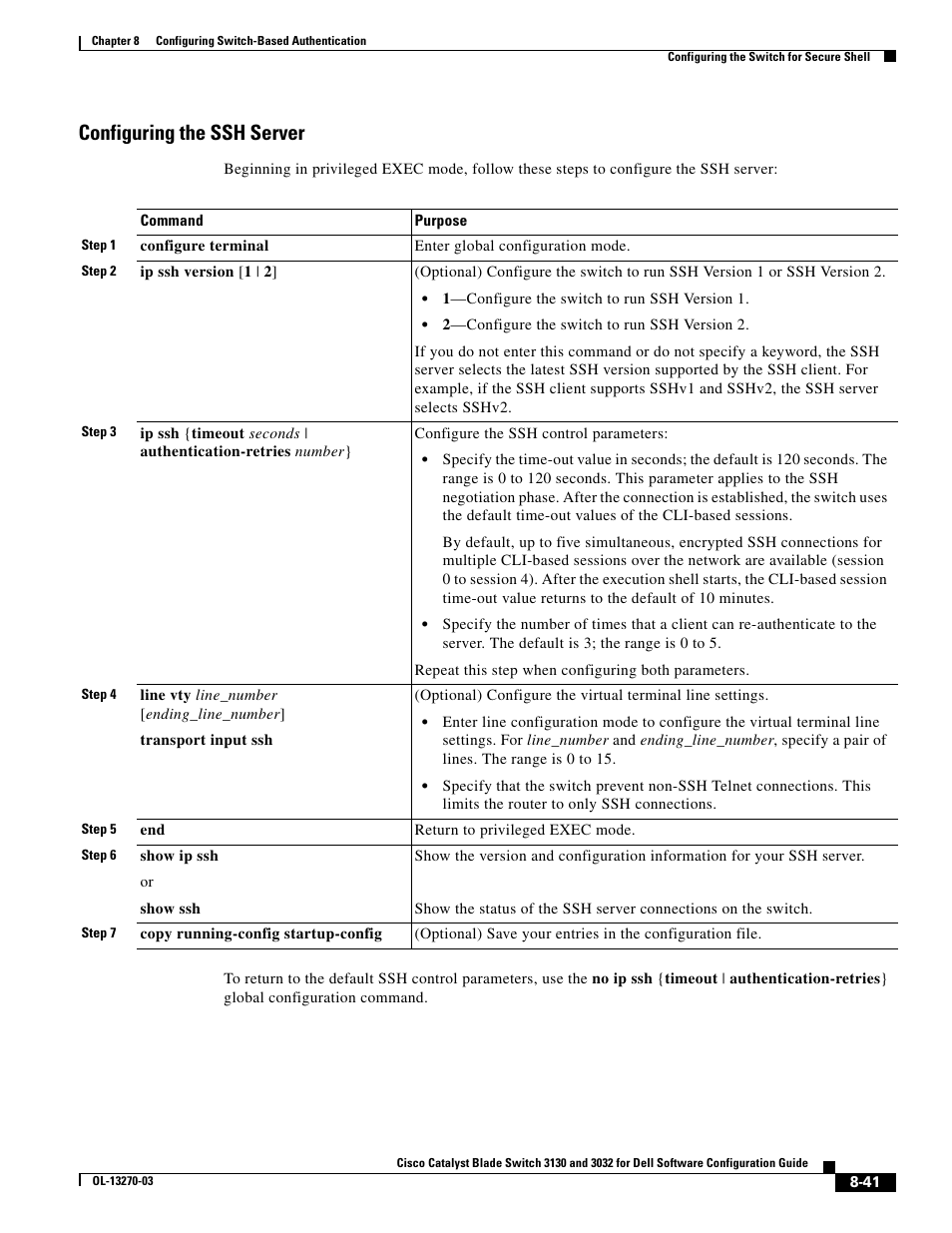 Configuring the ssh server | Dell POWEREDGE M1000E User Manual | Page 245 / 1316