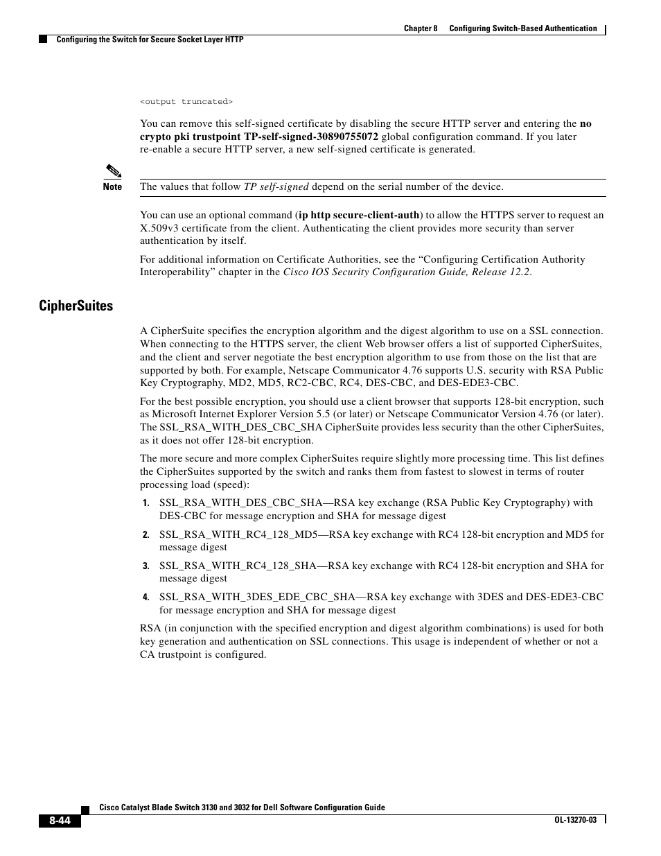 Ciphersuites | Dell POWEREDGE M1000E User Manual | Page 248 / 1316