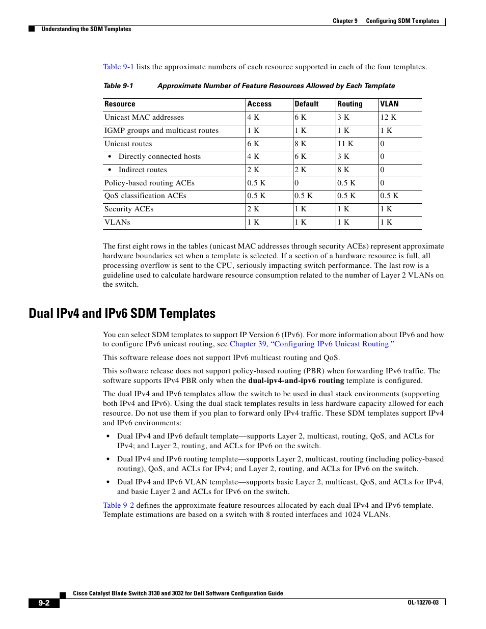 Dual ipv4 and ipv6 sdm templates | Dell POWEREDGE M1000E User Manual | Page 256 / 1316