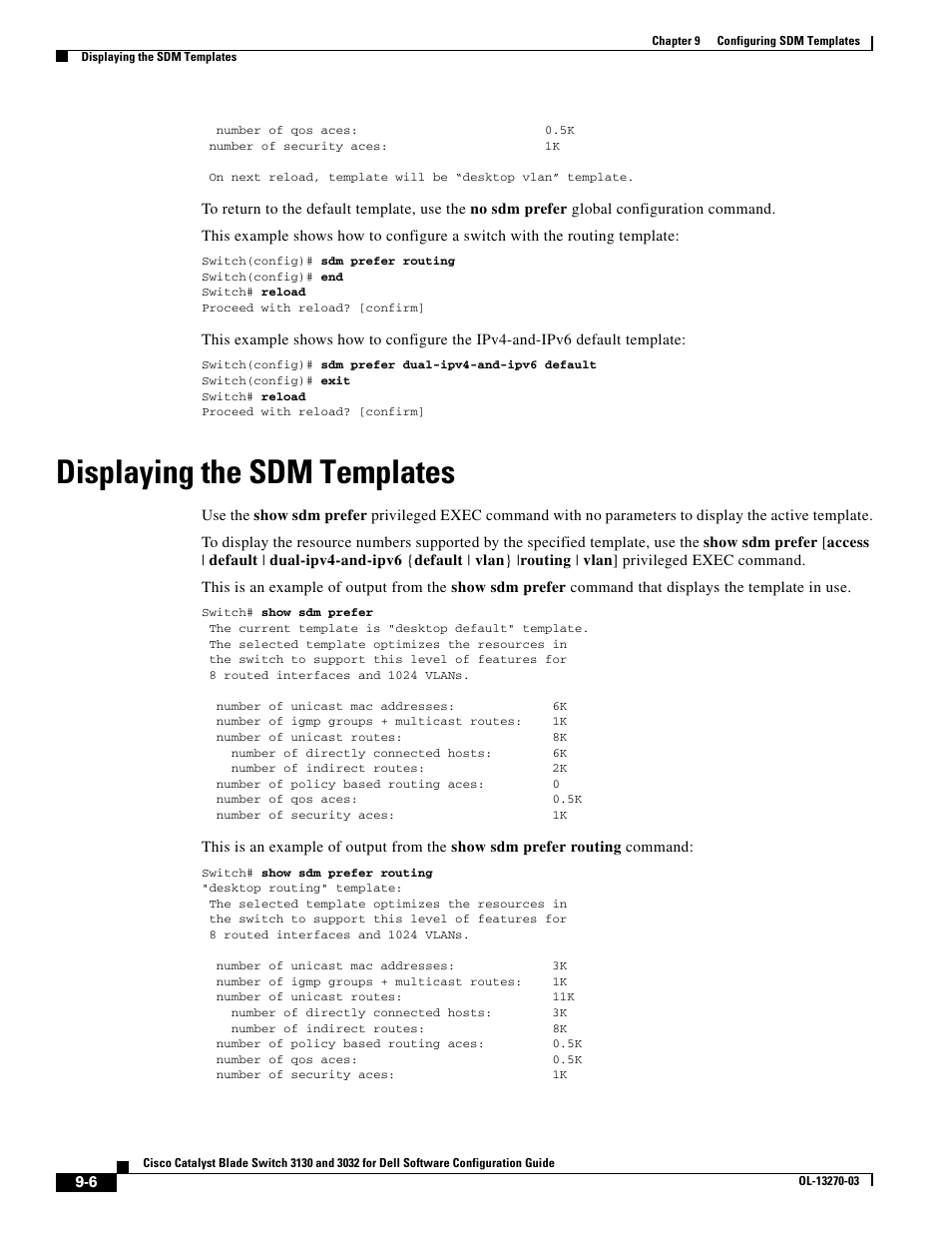 Displaying the sdm templates | Dell POWEREDGE M1000E User Manual | Page 260 / 1316