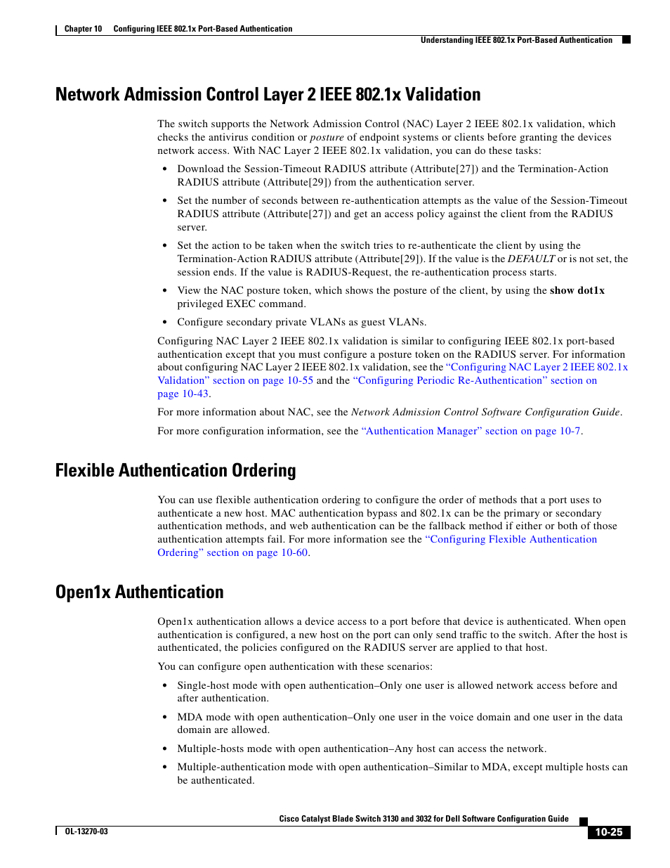 Flexible authentication ordering, Open1x authentication | Dell POWEREDGE M1000E User Manual | Page 287 / 1316