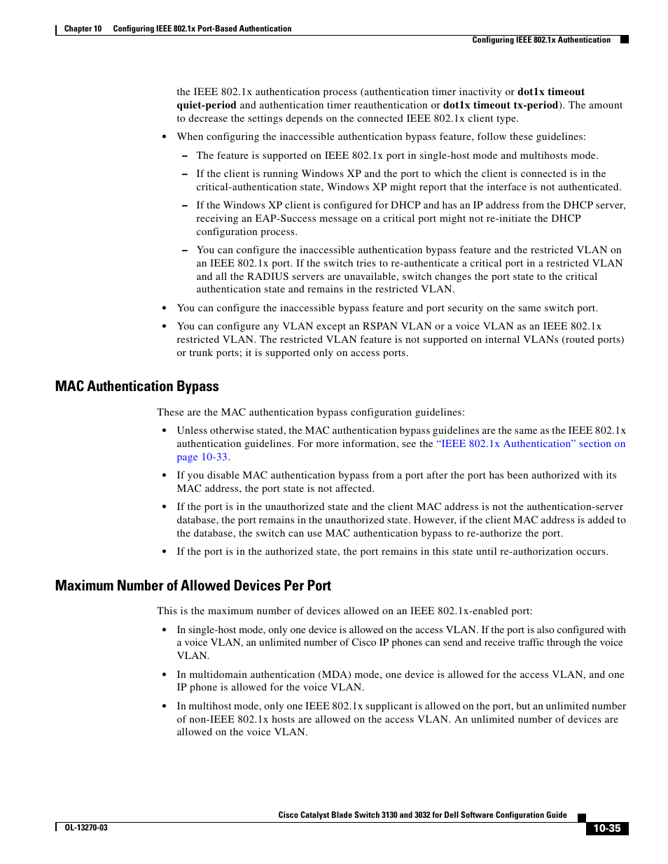 Mac authentication bypass, Maximum number of allowed devices per port, And t | Dell POWEREDGE M1000E User Manual | Page 297 / 1316