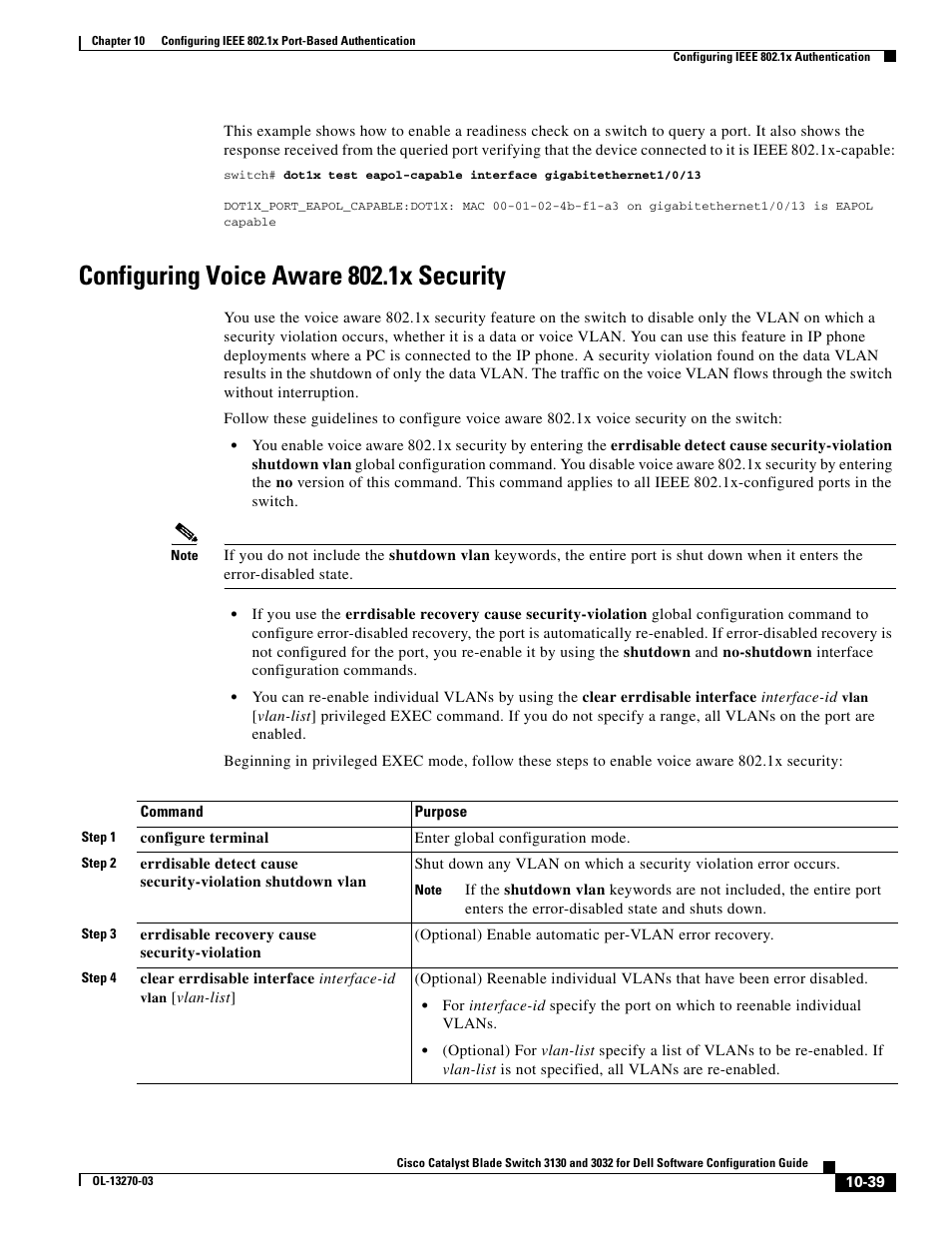 Configuring voice aware 802.1x security, Configuring voice aware 802.1x | Dell POWEREDGE M1000E User Manual | Page 301 / 1316