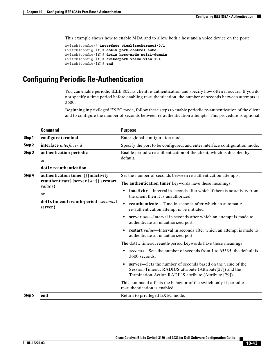 Configuring periodic re-authentication, Configuring periodic re-authentication” section on | Dell POWEREDGE M1000E User Manual | Page 305 / 1316