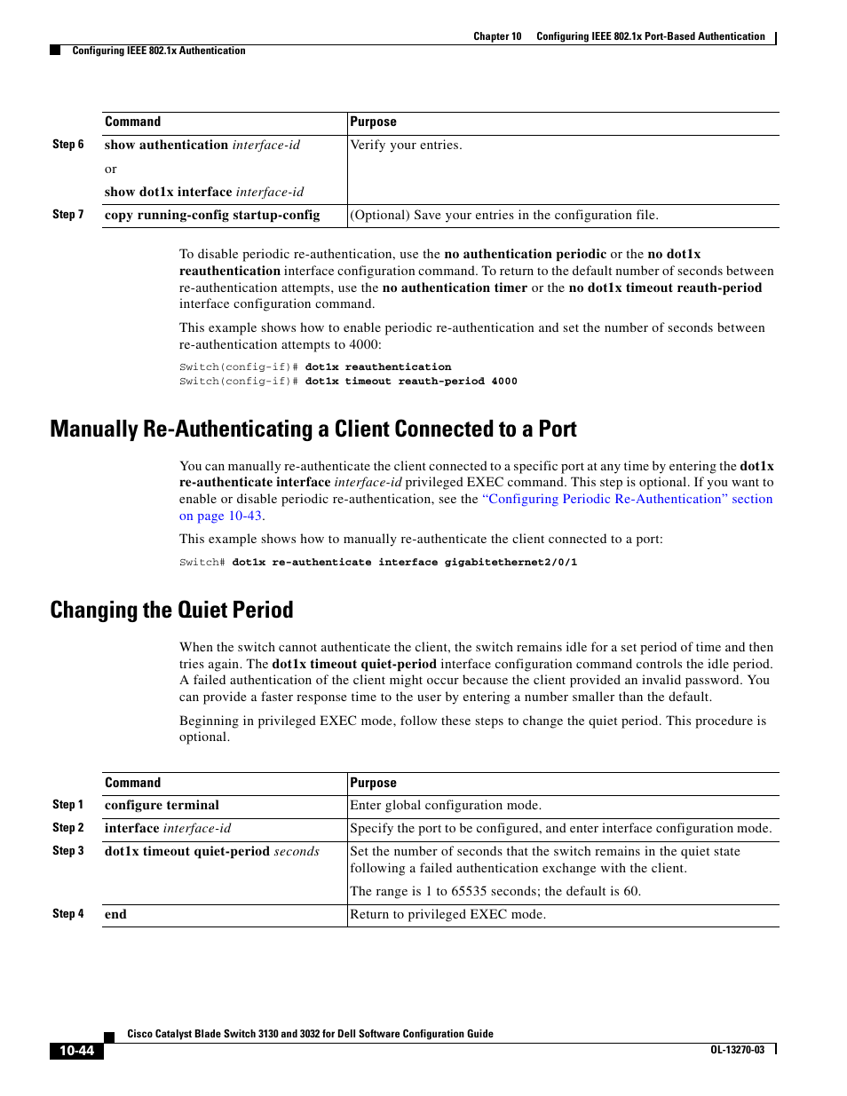 Changing the quiet period | Dell POWEREDGE M1000E User Manual | Page 306 / 1316