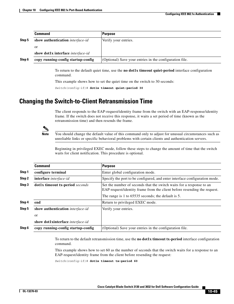 Changing the switch-to-client retransmission time | Dell POWEREDGE M1000E User Manual | Page 307 / 1316