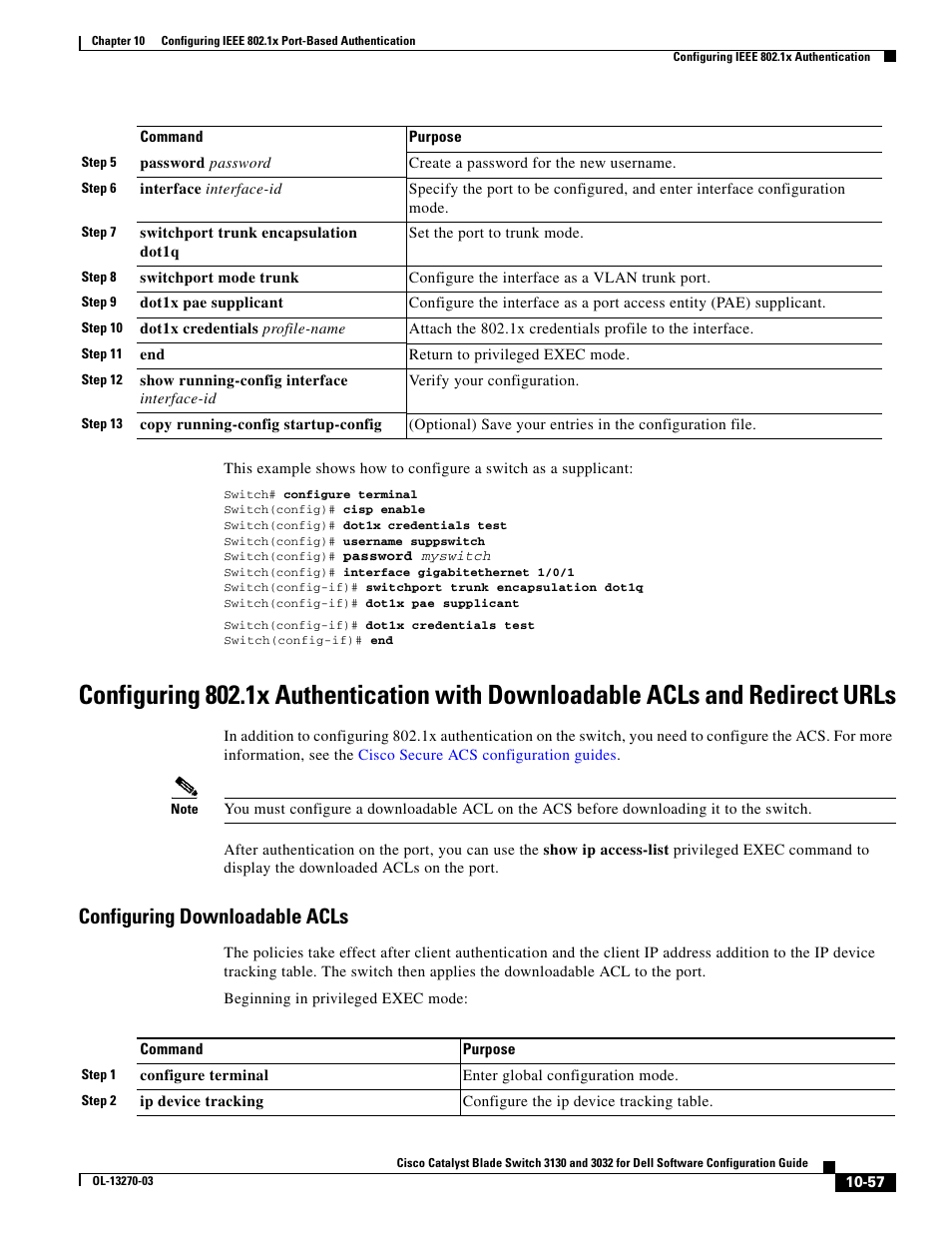 Configuring downloadable acls | Dell POWEREDGE M1000E User Manual | Page 319 / 1316