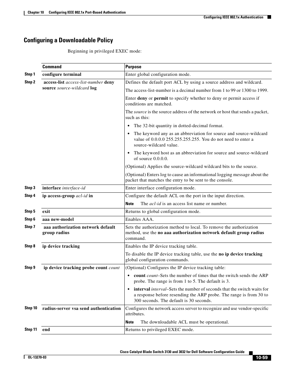 Configuring a downloadable policy | Dell POWEREDGE M1000E User Manual | Page 321 / 1316