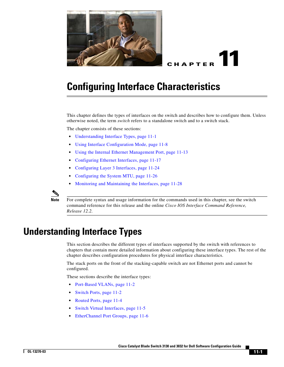 Configuring interface characteristics, Understanding interface types, C h a p t e r | Chapter 11, “configuring, Interface characteristics, Chapter 11, Chapter 11, “configuring interface, Characteristics | Dell POWEREDGE M1000E User Manual | Page 329 / 1316