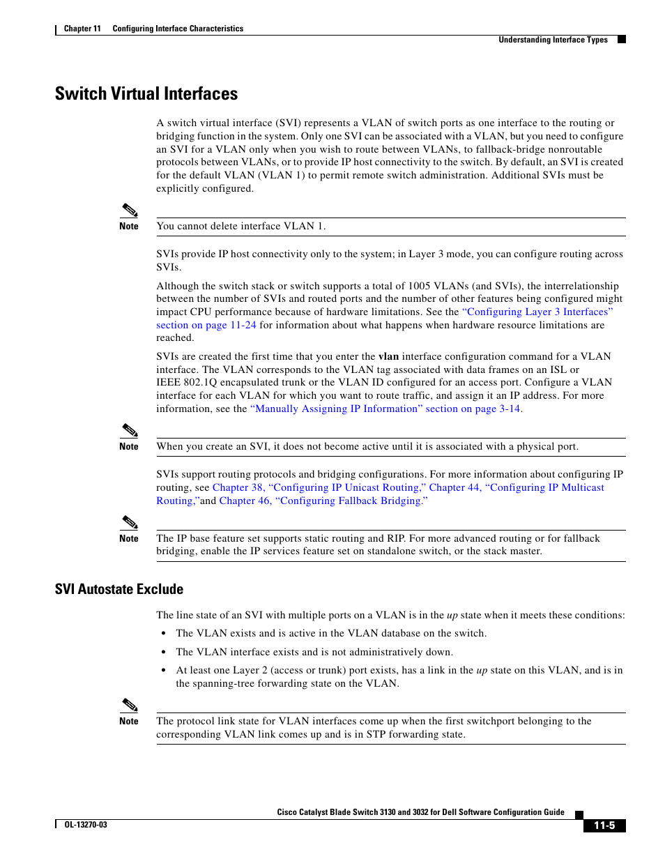 Switch virtual interfaces, Svi autostate exclude | Dell POWEREDGE M1000E User Manual | Page 333 / 1316