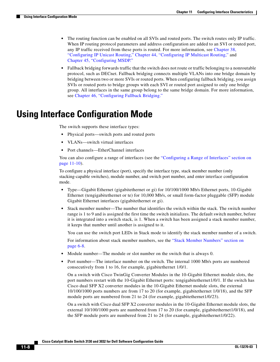 Using interface configuration mode, Using | Dell POWEREDGE M1000E User Manual | Page 336 / 1316