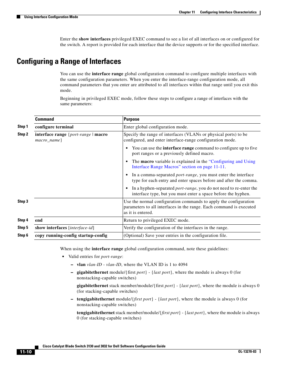 Configuring a range of interfaces, Configuring a range of interfaces” section on | Dell POWEREDGE M1000E User Manual | Page 338 / 1316