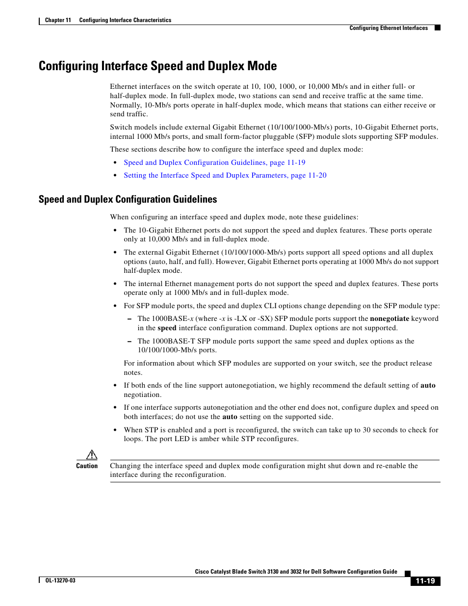 Configuring interface speed and duplex mode, Speed and duplex configuration guidelines | Dell POWEREDGE M1000E User Manual | Page 347 / 1316