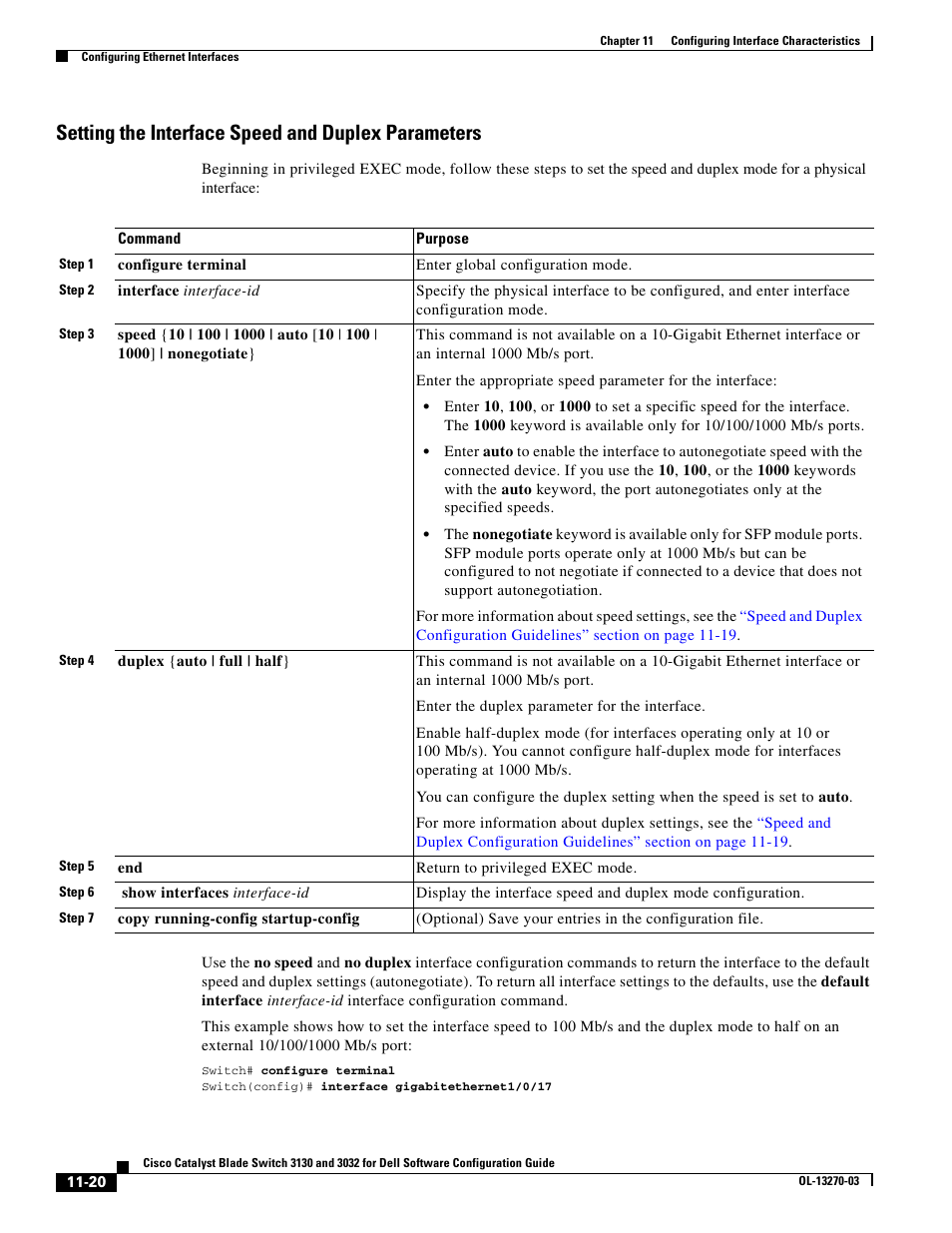 Setting the interface speed and duplex parameters | Dell POWEREDGE M1000E User Manual | Page 348 / 1316