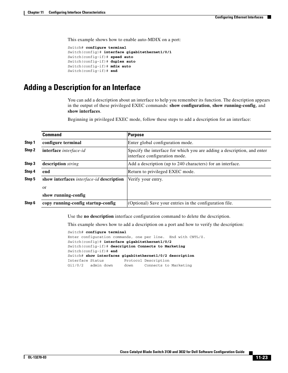 Adding a description for an interface | Dell POWEREDGE M1000E User Manual | Page 351 / 1316