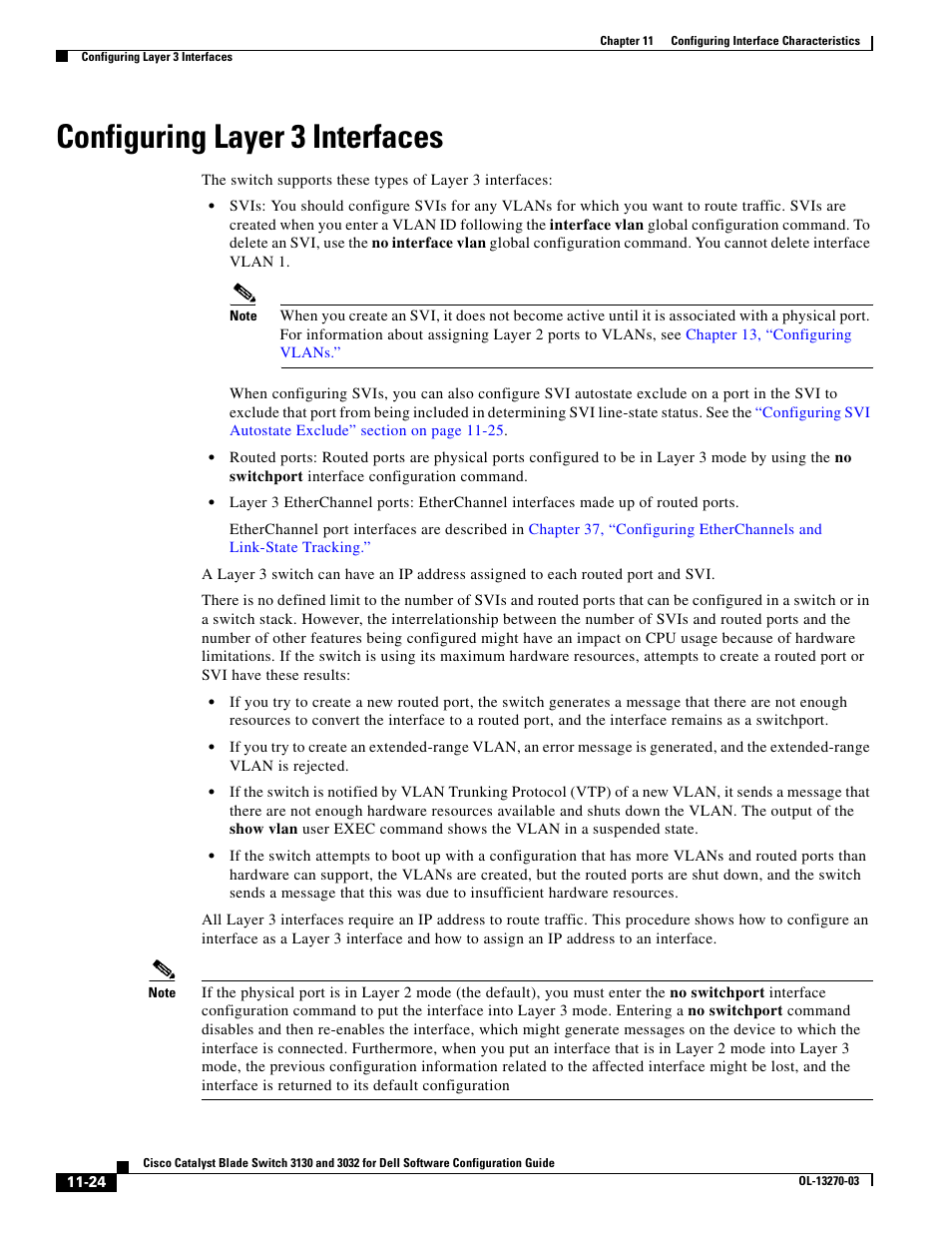 Configuring layer 3 interfaces, Configuring layer 3 interfaces” section on | Dell POWEREDGE M1000E User Manual | Page 352 / 1316