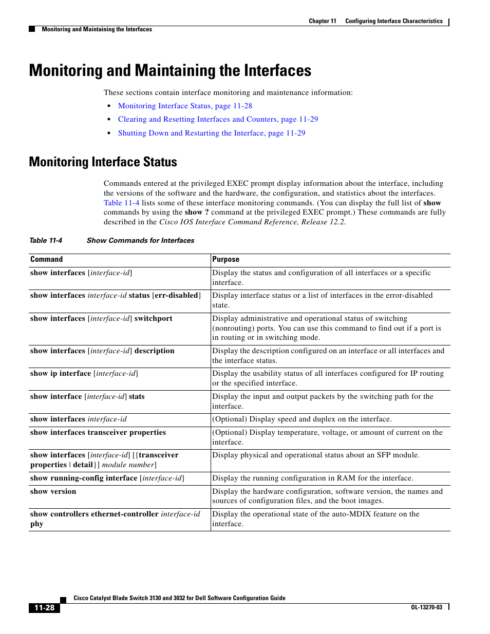 Monitoring and maintaining the interfaces, Monitoring interface status | Dell POWEREDGE M1000E User Manual | Page 356 / 1316