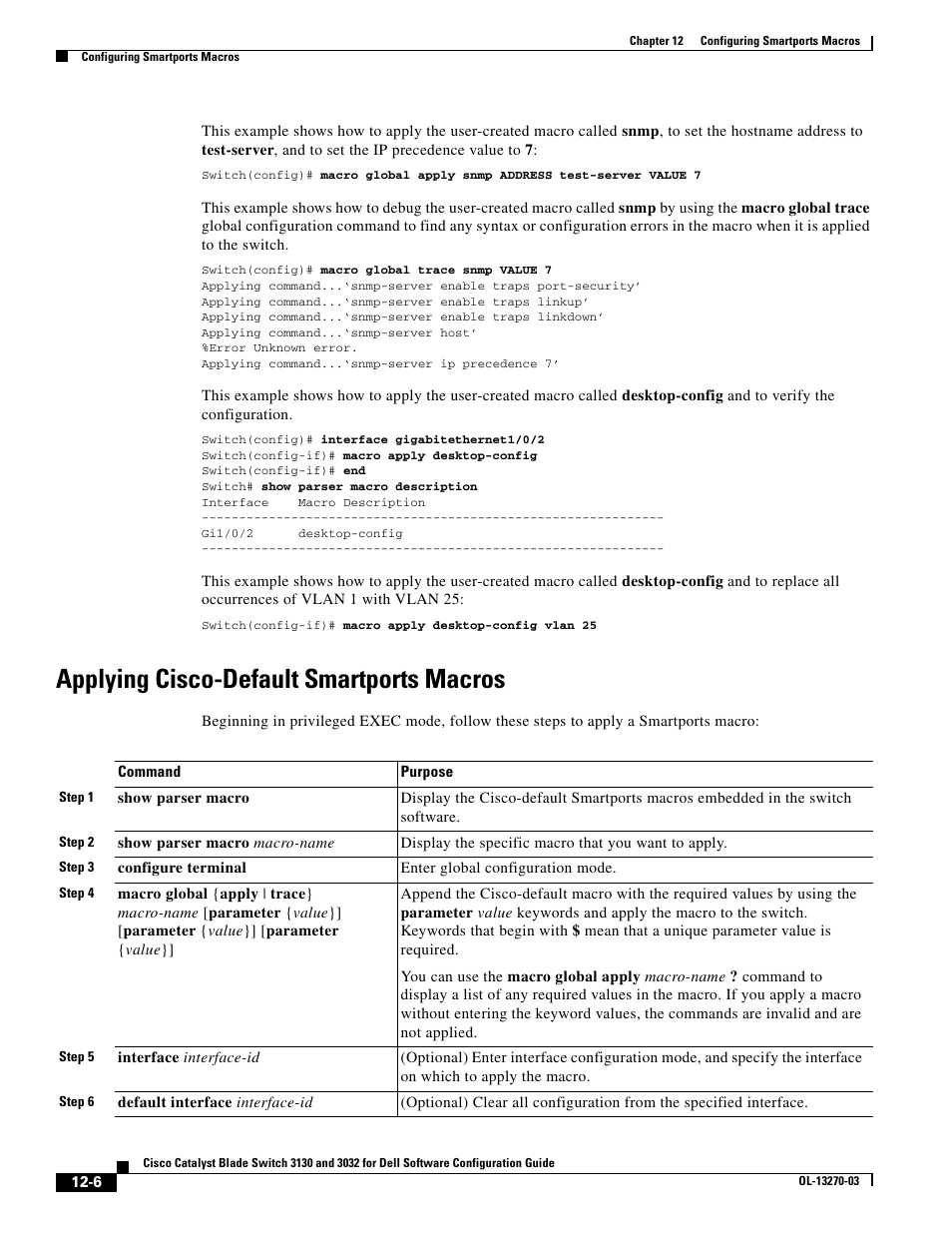 Applying cisco-default smartports macros | Dell POWEREDGE M1000E User Manual | Page 364 / 1316