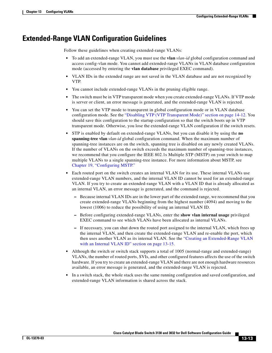 Extended-range vlan configuration guidelines | Dell POWEREDGE M1000E User Manual | Page 379 / 1316